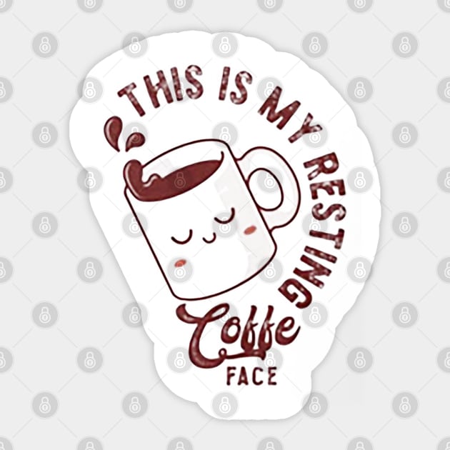 this is my resting coffee face Sticker by maribelfoster